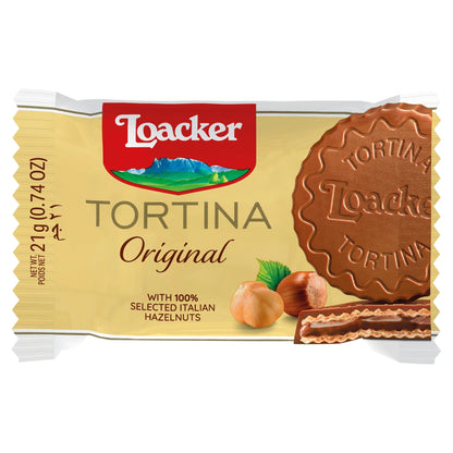 Loacker Tortina Original Milk Chocolate & Hazelnut Cream Wafer Rounds 6 x 21g — image 2