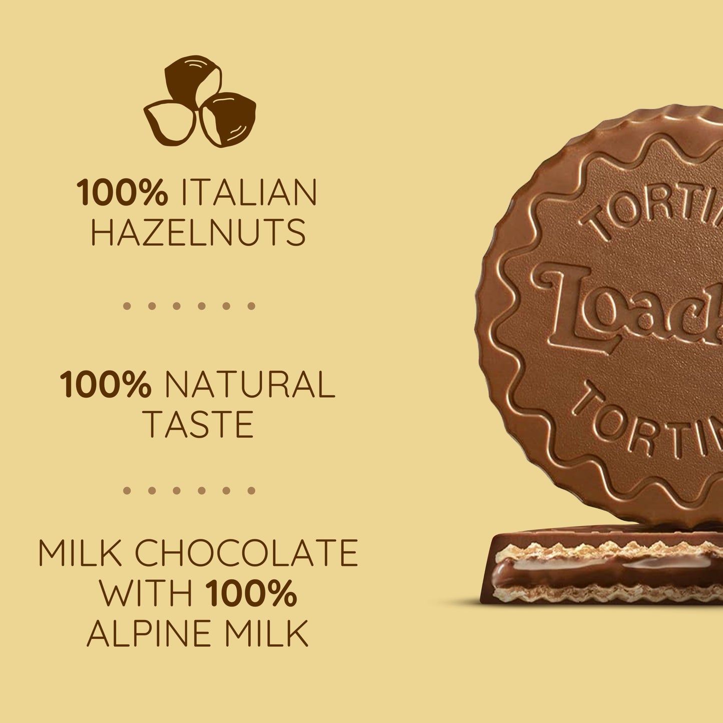 Loacker Tortina Original Milk Chocolate & Hazelnut Cream Wafer Rounds 6 x 21g — image 3