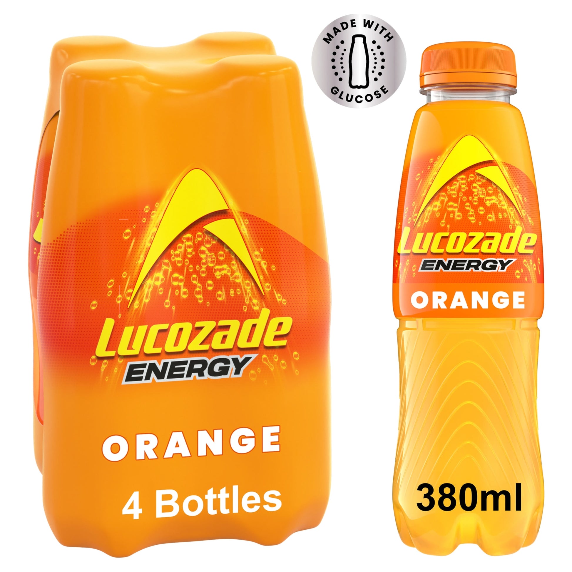 Lucozade Energy Drink Orange 4 x 380ml — image 1