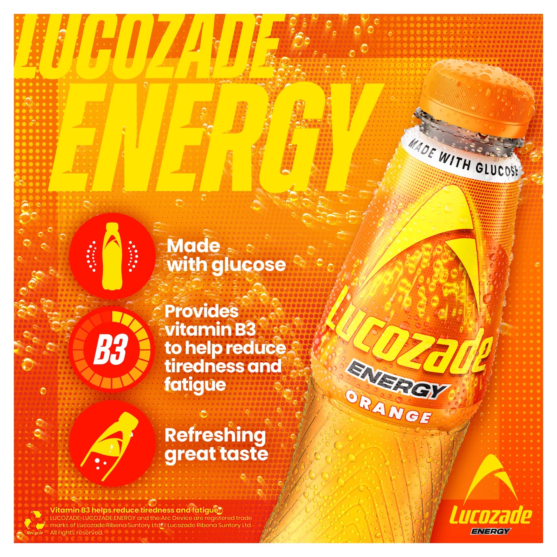 Lucozade Energy Drink Orange 8 x 380ml — image 2