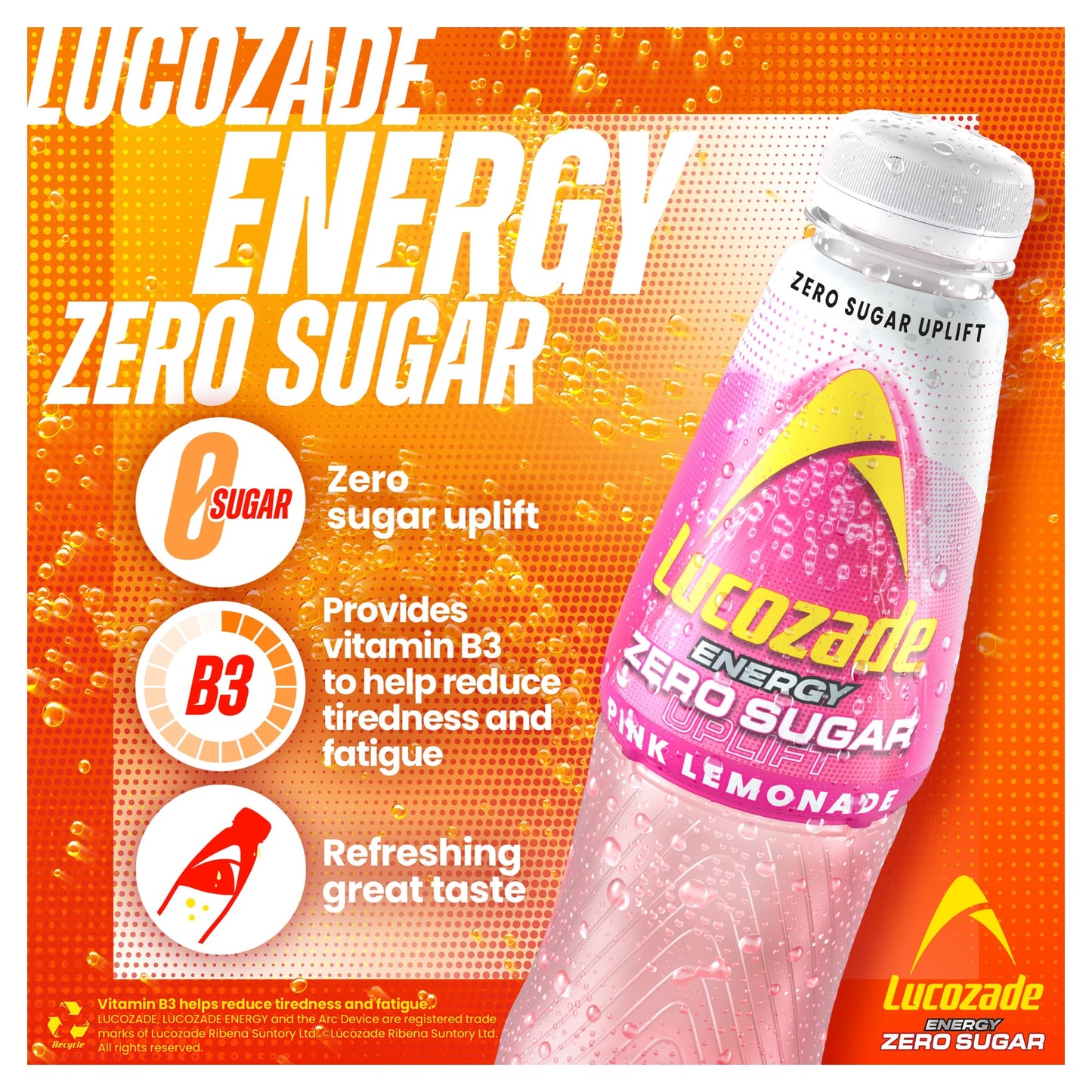Lucozade Energy Zero Pink Lemonade 500Ml — image 2