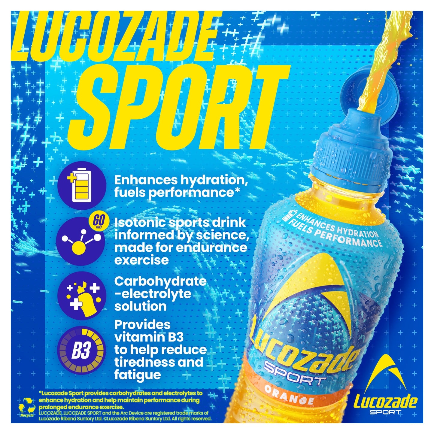 Lucozade Sport Drink Orange 4 x 500ml — image 2