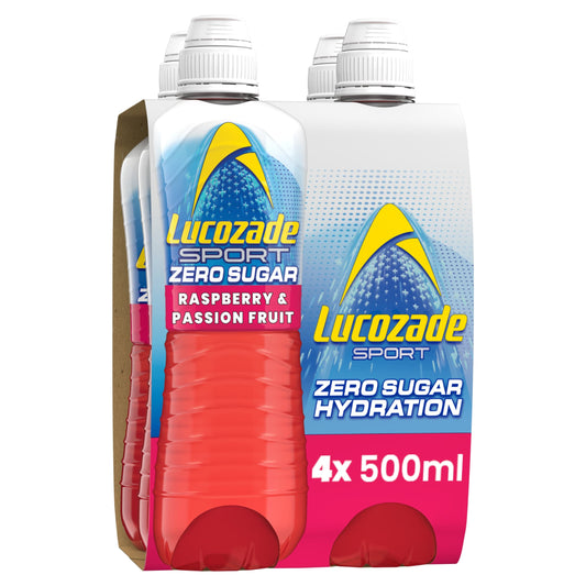 Lucozade Sport Drink Zero Sugar Raspberry & Passion Fruit 4 x 500ml — image 1