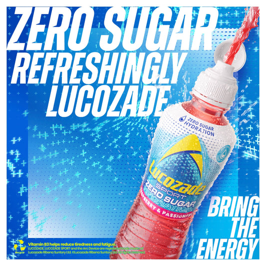 Lucozade Sport Drink Zero Sugar Raspberry & Passion Fruit 4 x 500ml — image 2