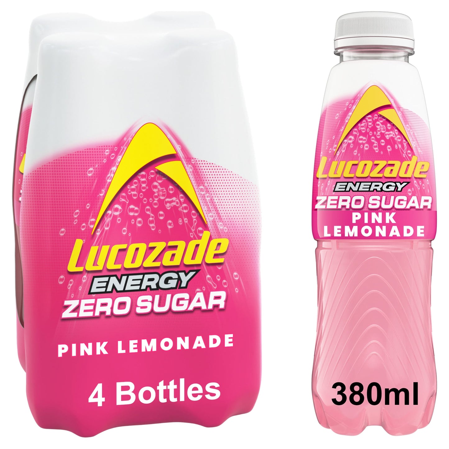 Lucozade Zero Pink Lemonade 4 X 380Ml — image 1