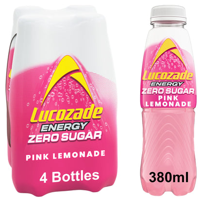 Lucozade Zero Pink Lemonade 4 X 380Ml — image 1