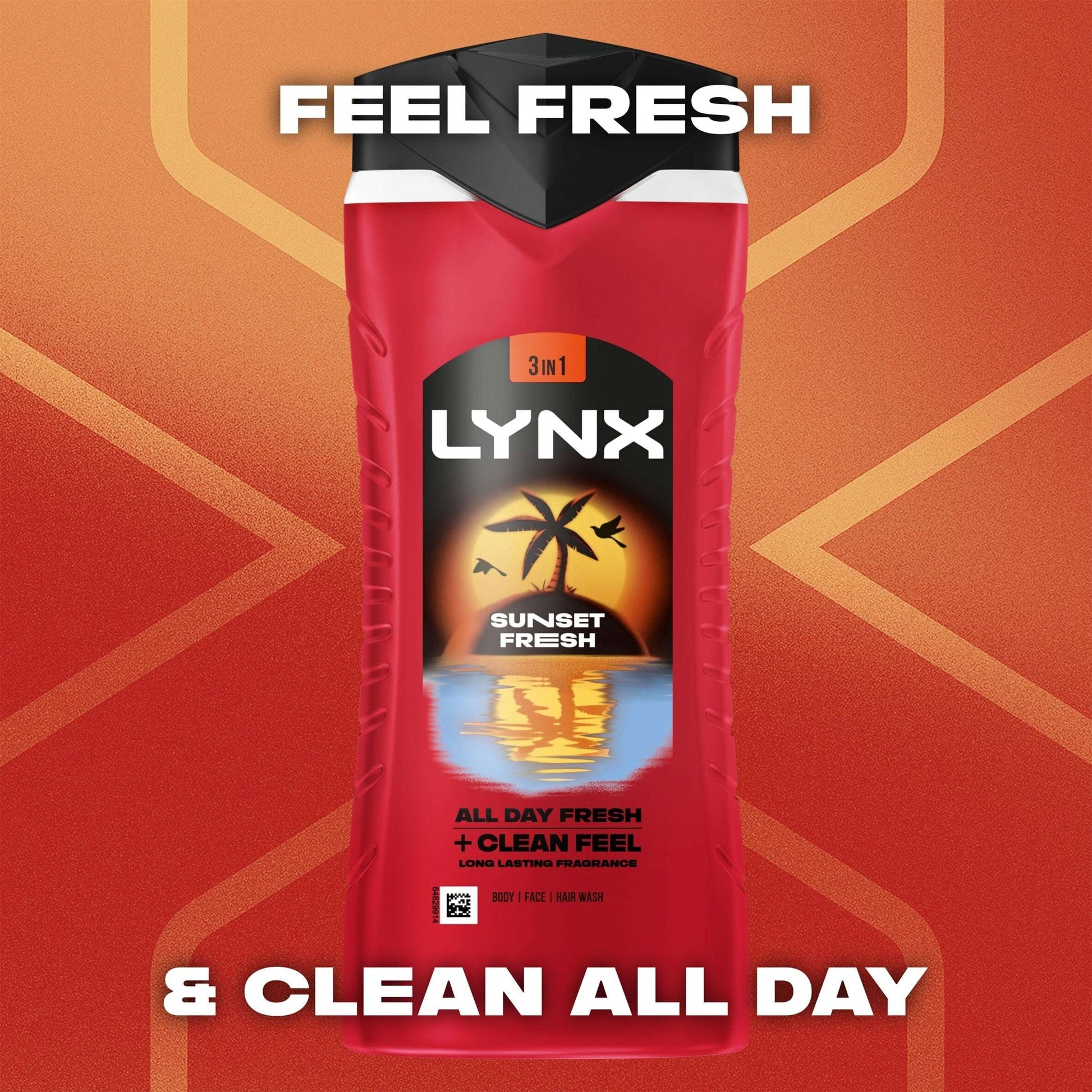 Lynx 3 in 1 Bodywash Shower Gel Sunset Fresh 500ml — image 2