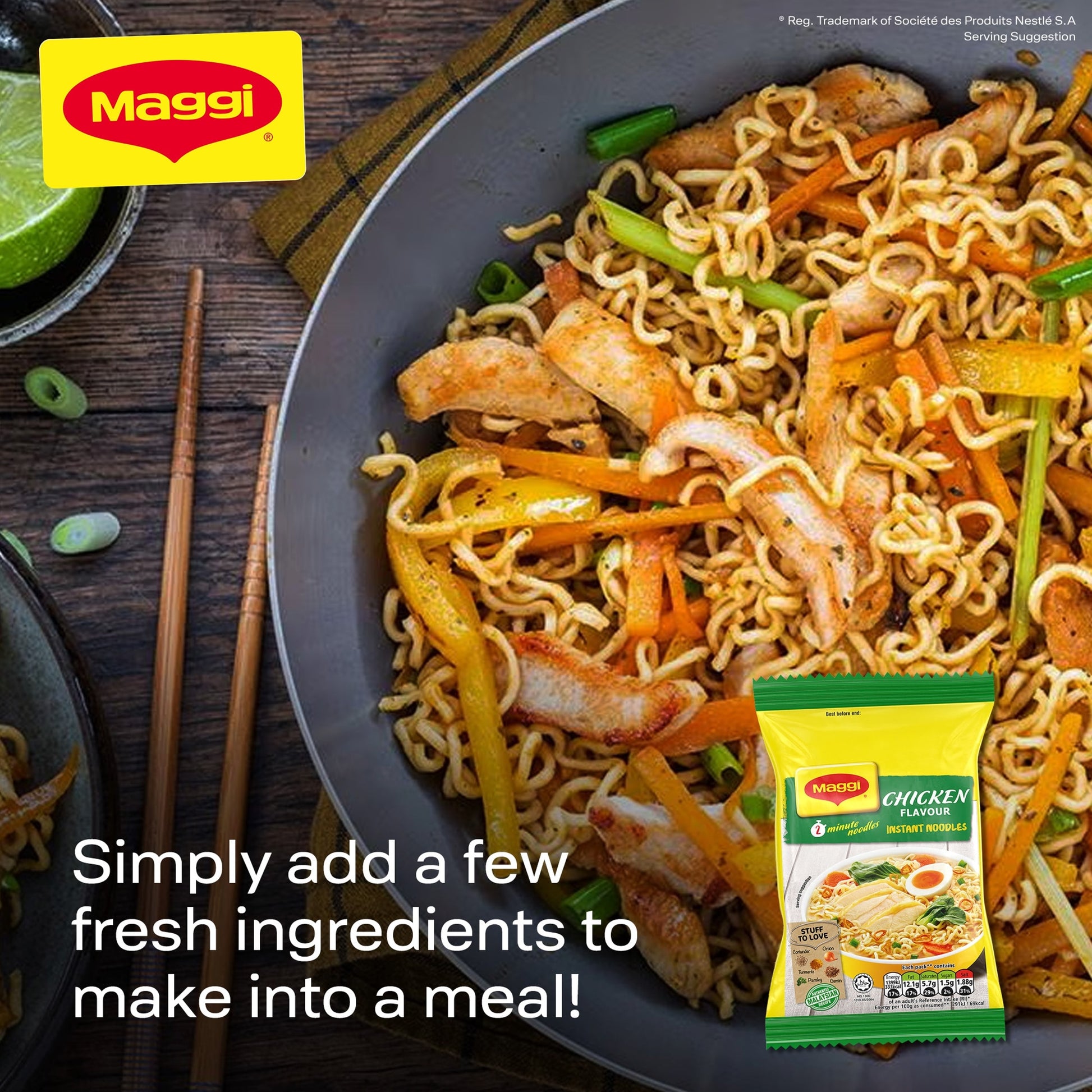 Maggi 2-Minute Instant Noodles - Chicken Flavour 5 x 74g — image 5