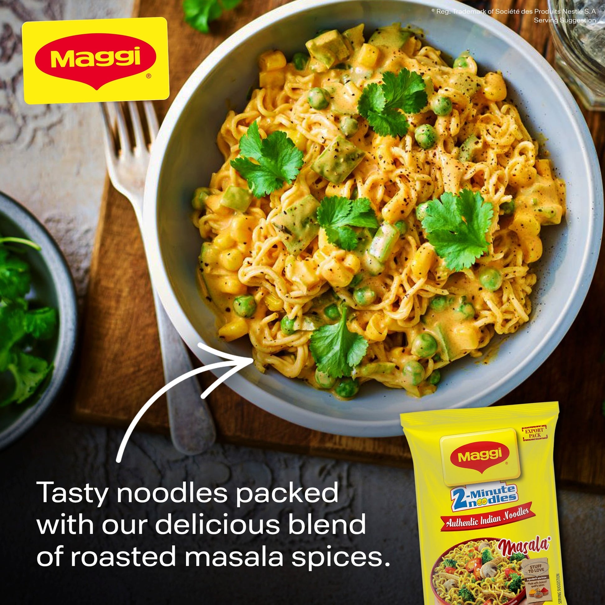 Maggi 2 Minute Masala Flavour Instant Noodles 70g — image 3