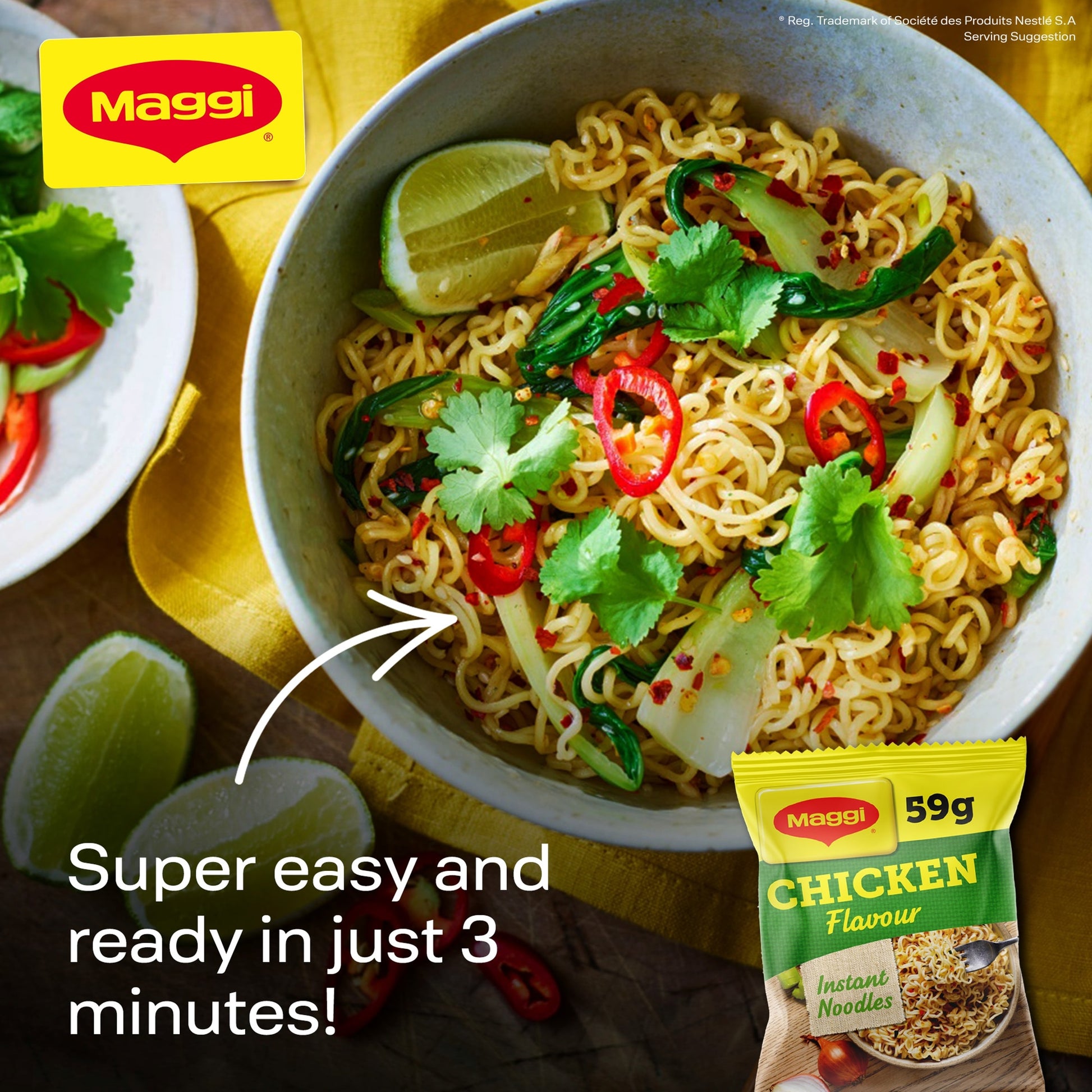 Maggi 3 Minute Instant Noodles Chicken Flavour 4x59g — image 2