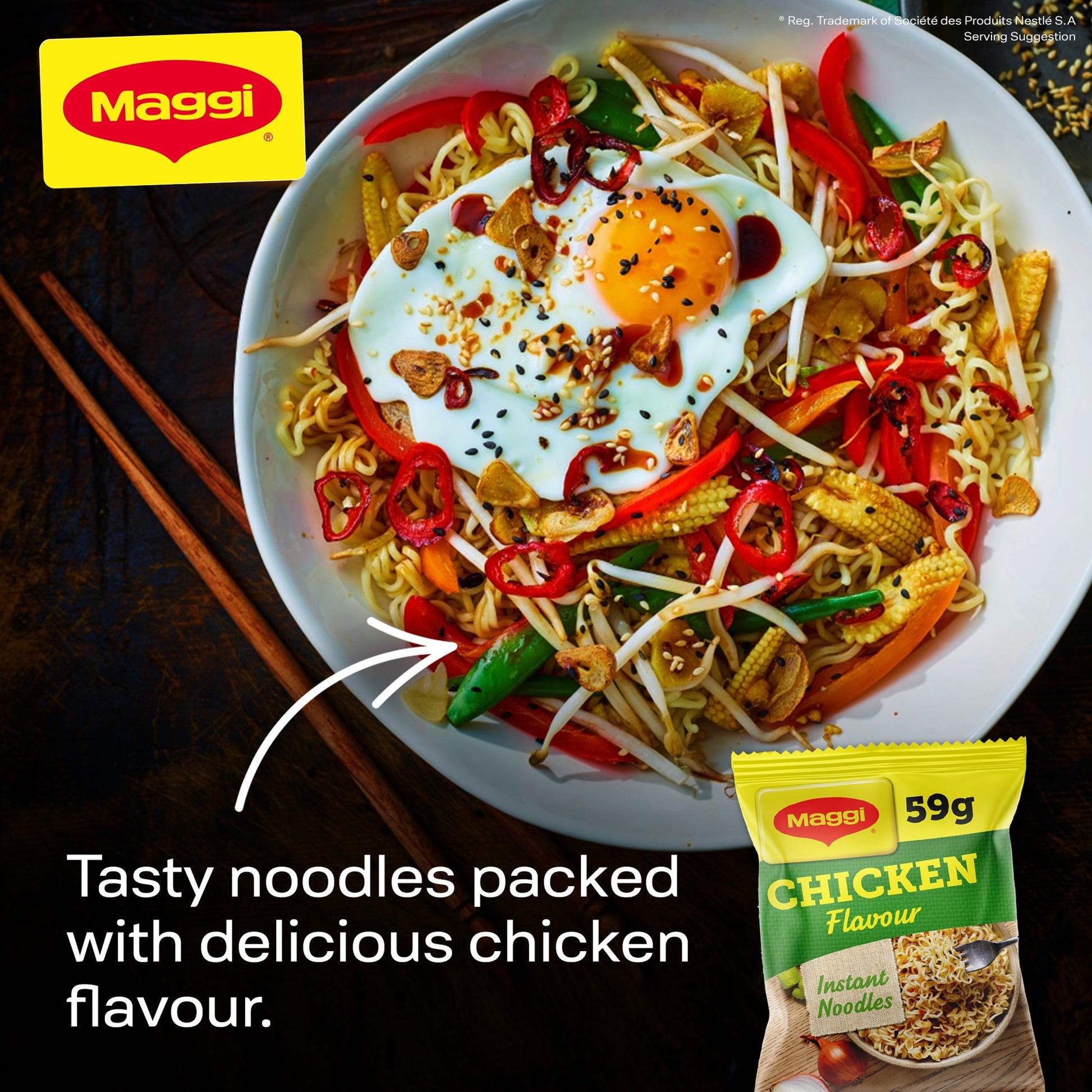 Maggi 3 Minute Instant Noodles Chicken Flavour 4x59g — image 3
