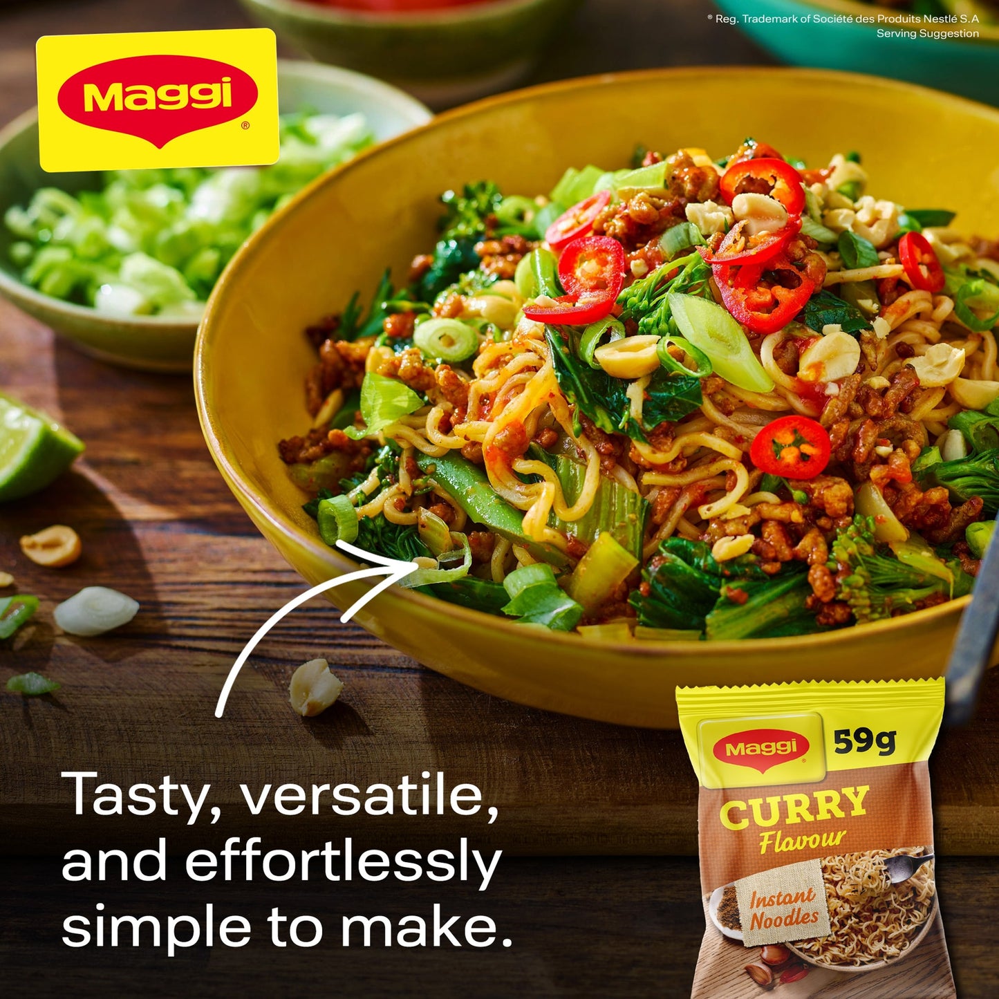 MAGGI 3 Minute Instant Noodles Curry Flavour 59g — image 2