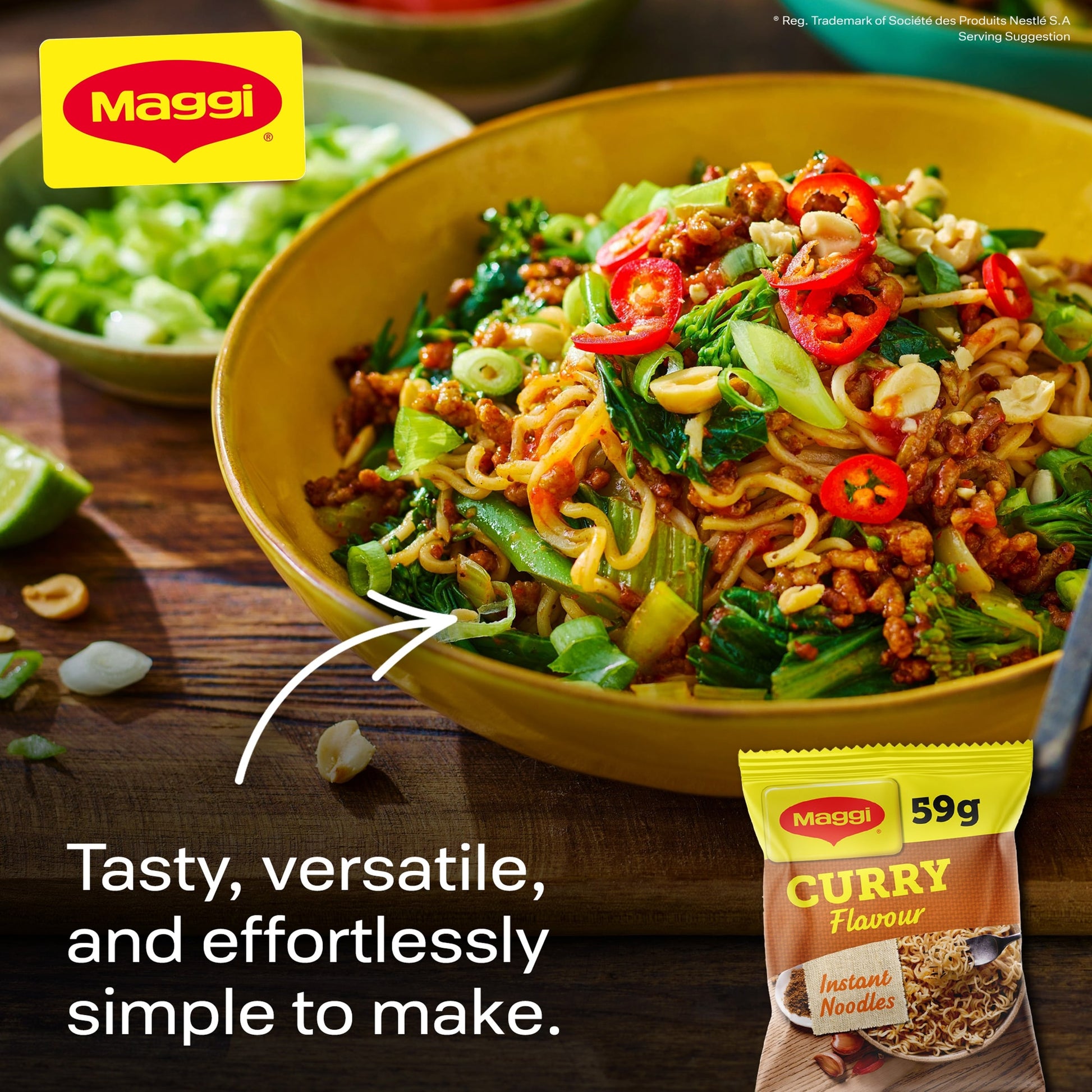 MAGGI 3 Minute Instant Noodles Curry Flavour 59g — image 2