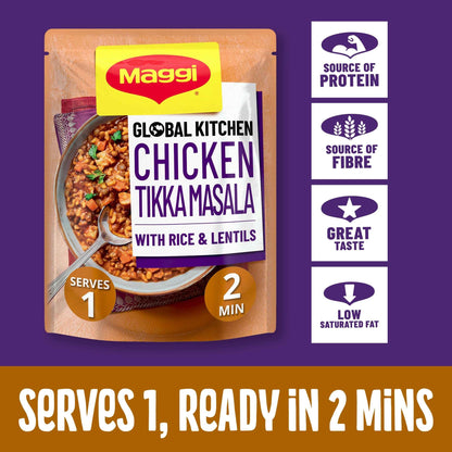 Maggi Global Kitchen Chicken Tikka Masala With Rice And Lentils Ready