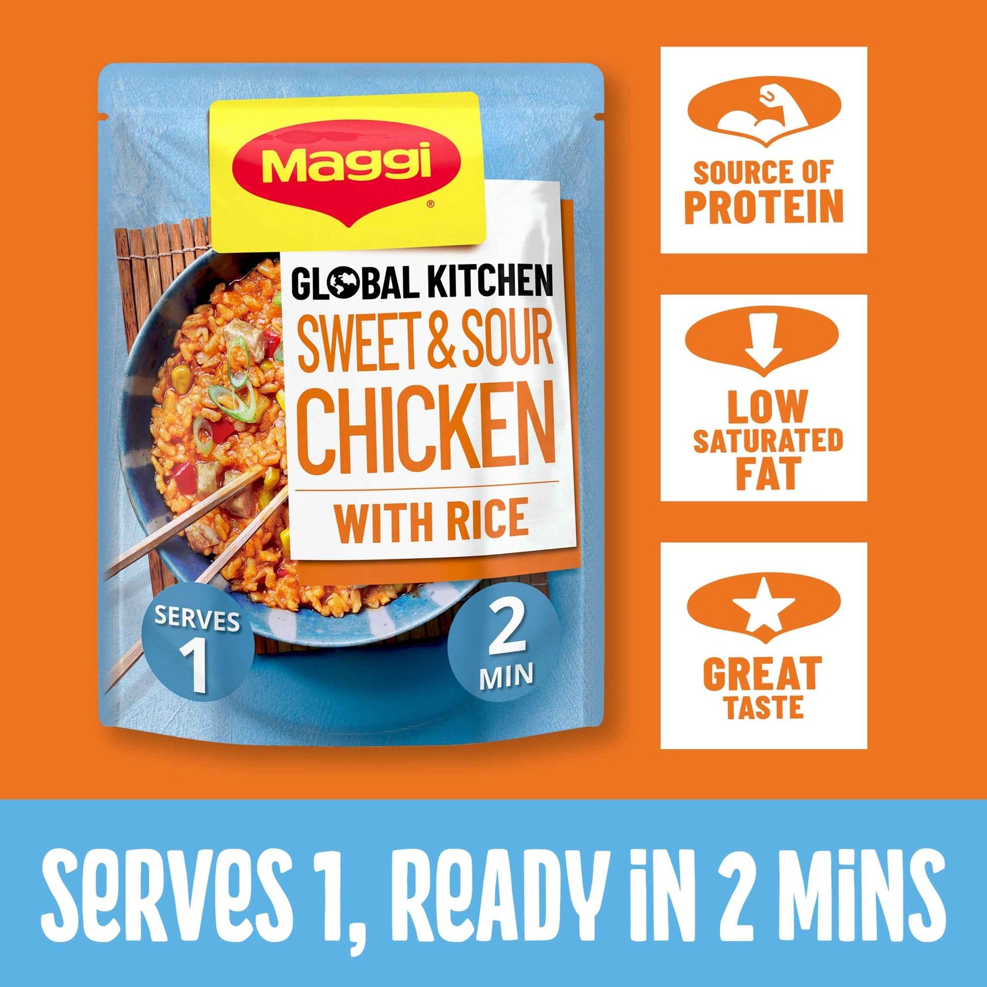 Maggi Global Kitchen Sweet And Sour Chicken With Rice Ready Meal 260g