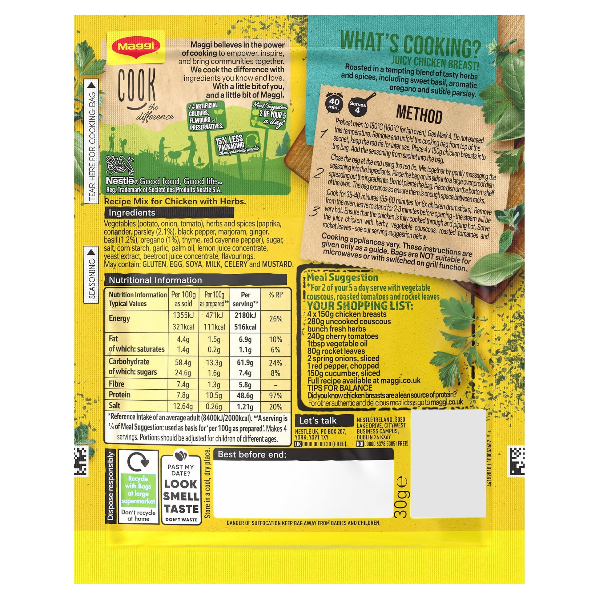 Maggi Mixed Herbs Chicken Recipe Mix 30g — image 2