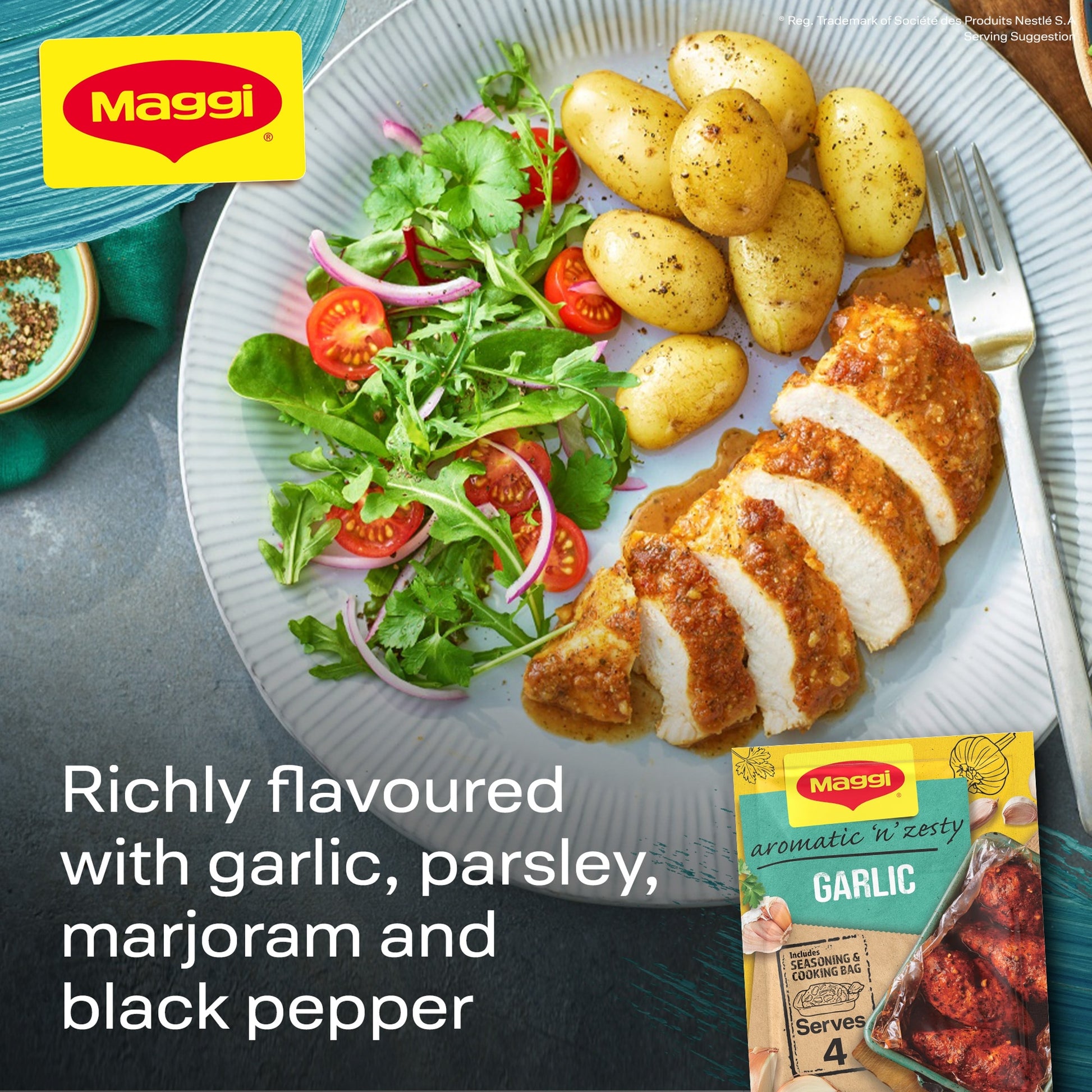 Maggi So Juicy Garlic Recipe Mix 30g — image 3