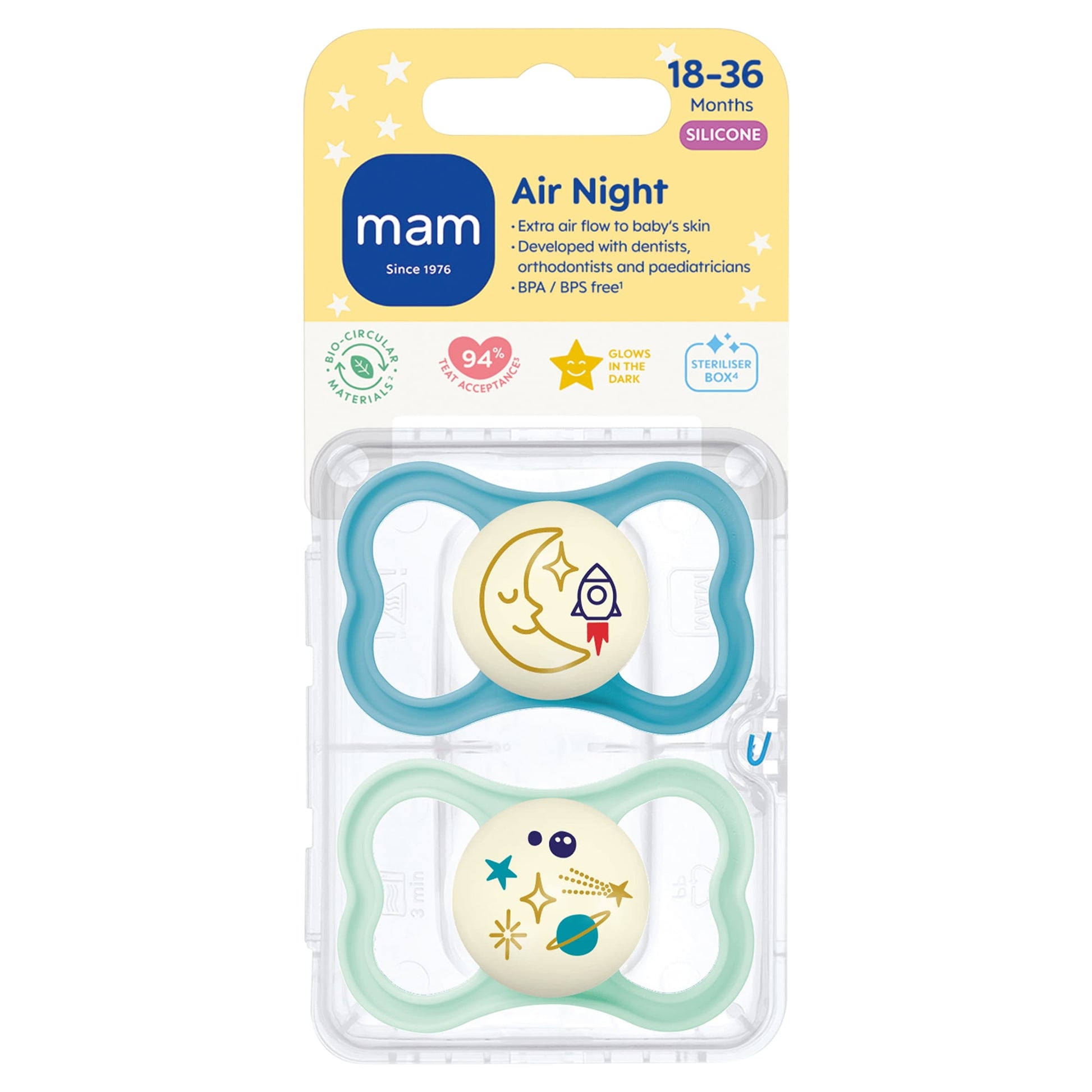 MAM AIR NIGHT 18-36M SOOTHER 2 Pack — image 1