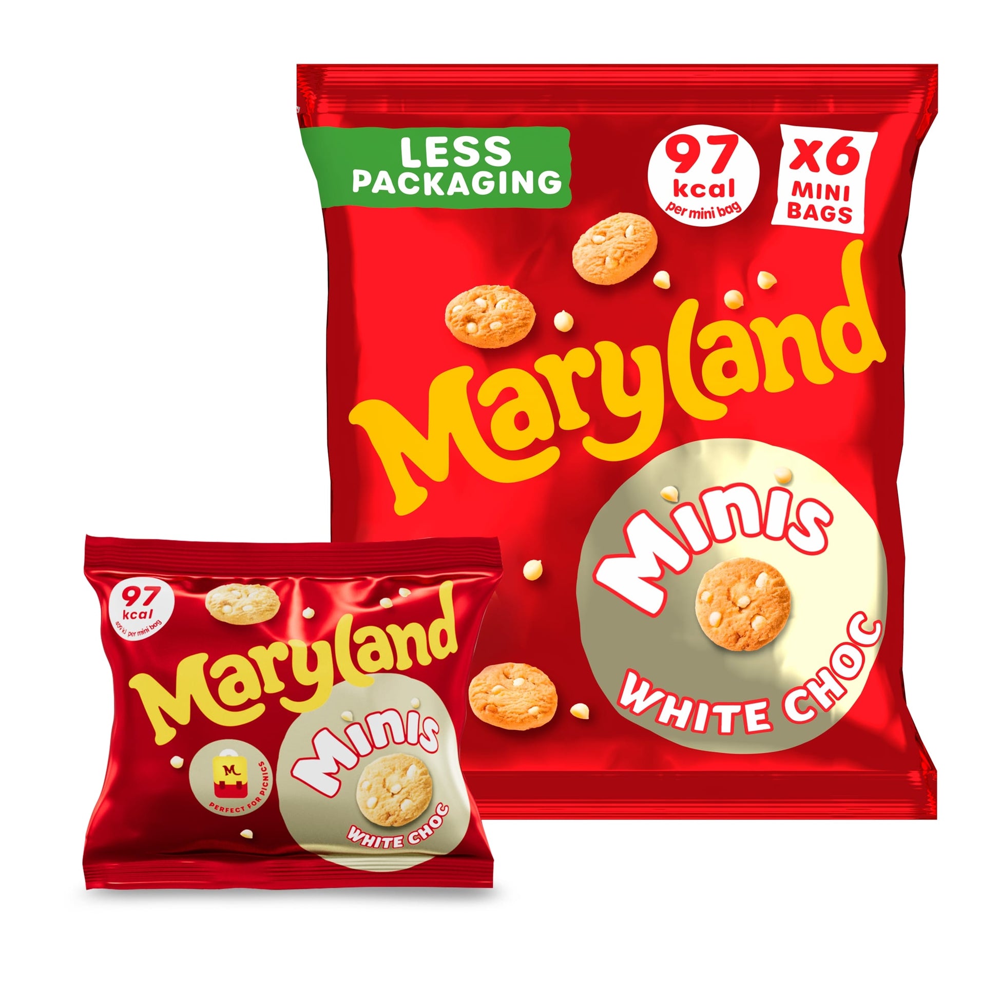 Maryland 6 Mini White Choc Cookie Bags 118.8g — image 1