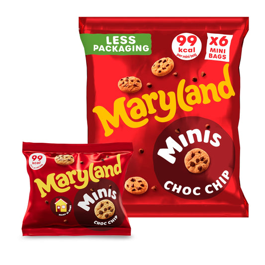 Maryland Minis Cookies - Choc Chip 6 Mini Bags 118.8g — image 1