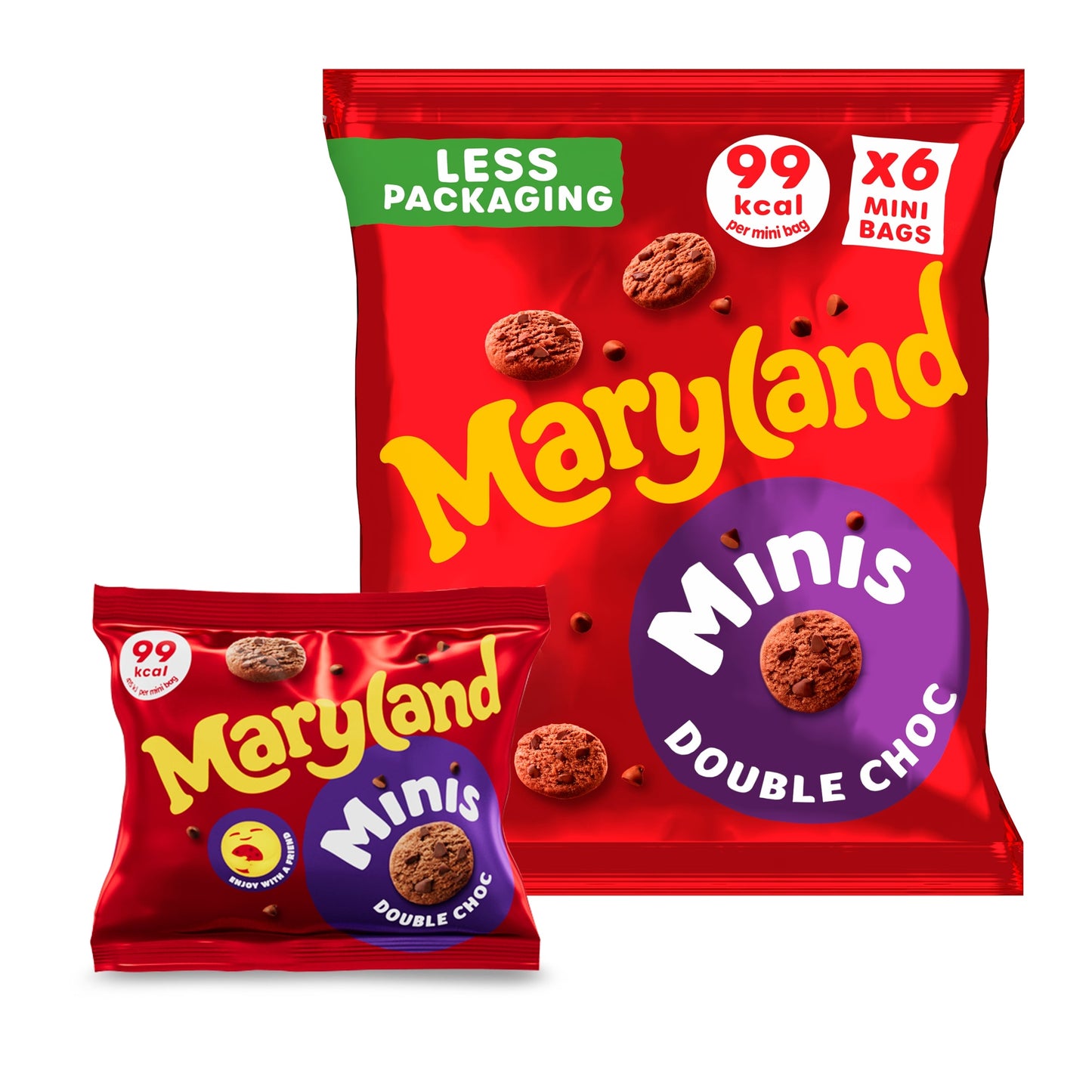 Maryland Minis Double Chocolate Chip Cookies Mini Bags Multipack, 6 Pack 118.8g — image 1