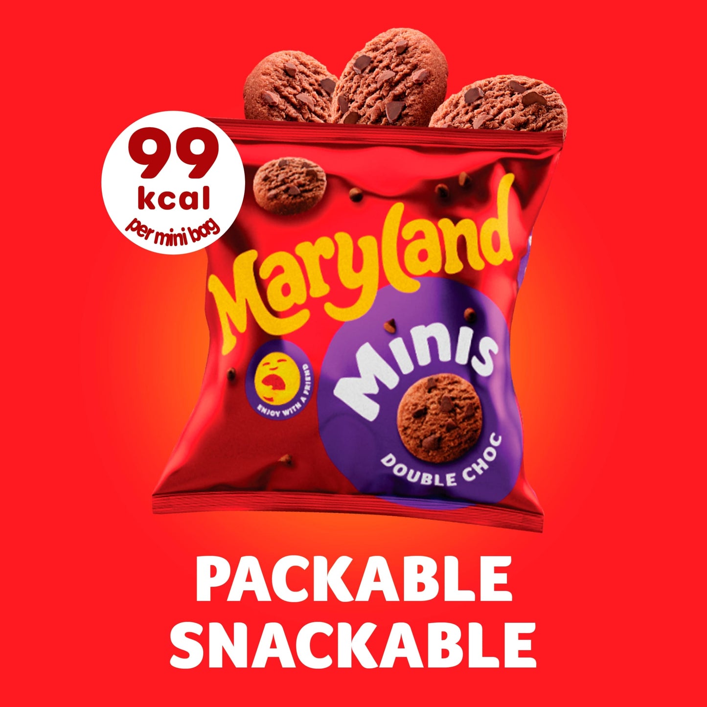 Maryland Minis Double Chocolate Chip Cookies Mini Bags Multipack, 6 Pack 118.8g — image 3