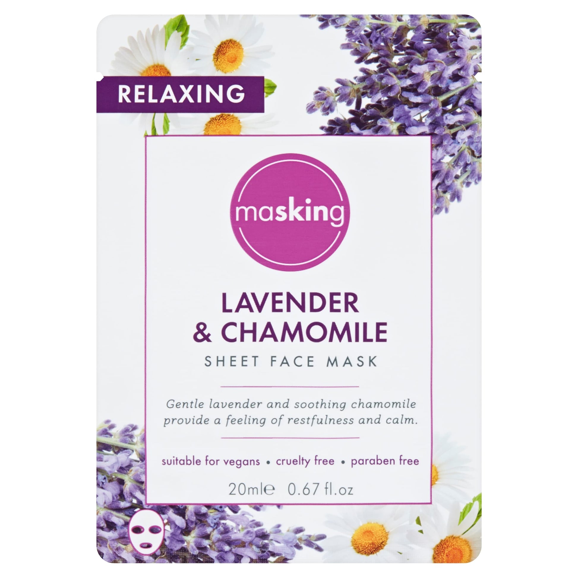 Masking Lavender & Chamomile Sheet Face Mask 20Ml — image 1