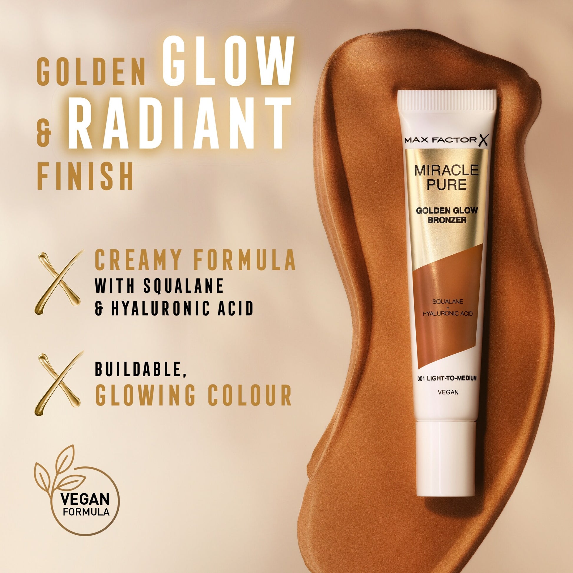 Max Factor Miracle Pure Golden Glow Bronzer Light To Medium 001 15ml — image 3