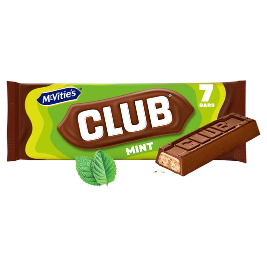 Mcvitie's Club Mint Biscuit Bars 7X22G — image 1