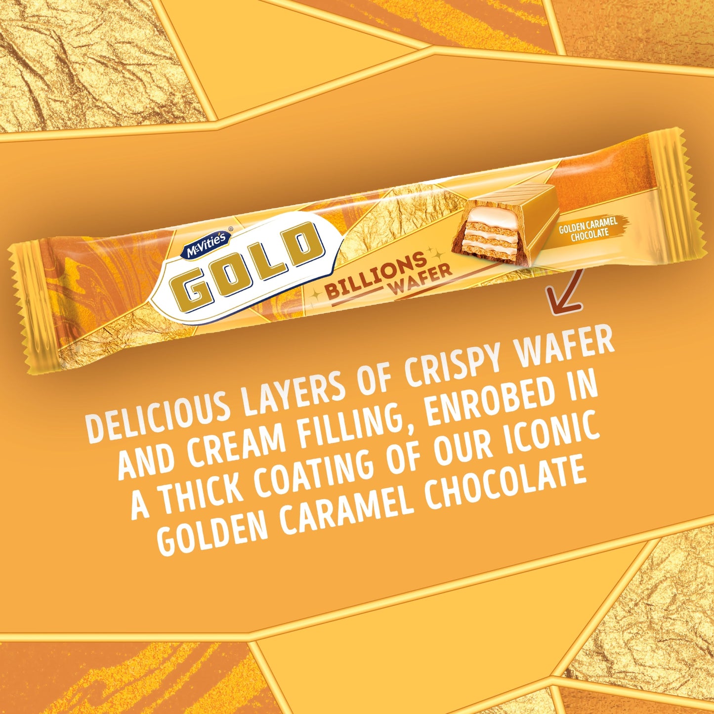 McVitie's Gold Billions Wafer - Golden Caramel Chocolate 39g — image 3