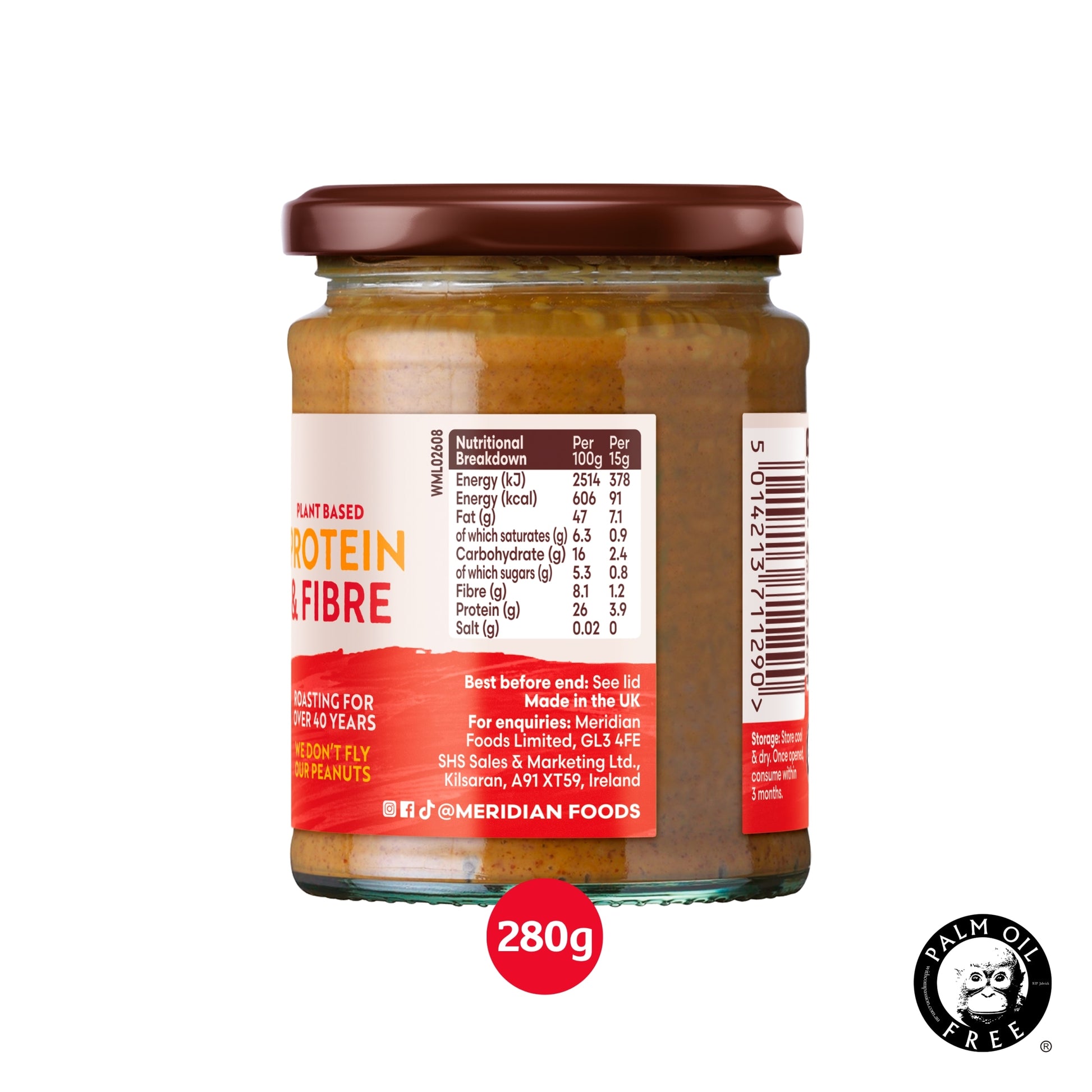 Meridian Peanut Butter Crunchy 100% Nuts 280G — image 3