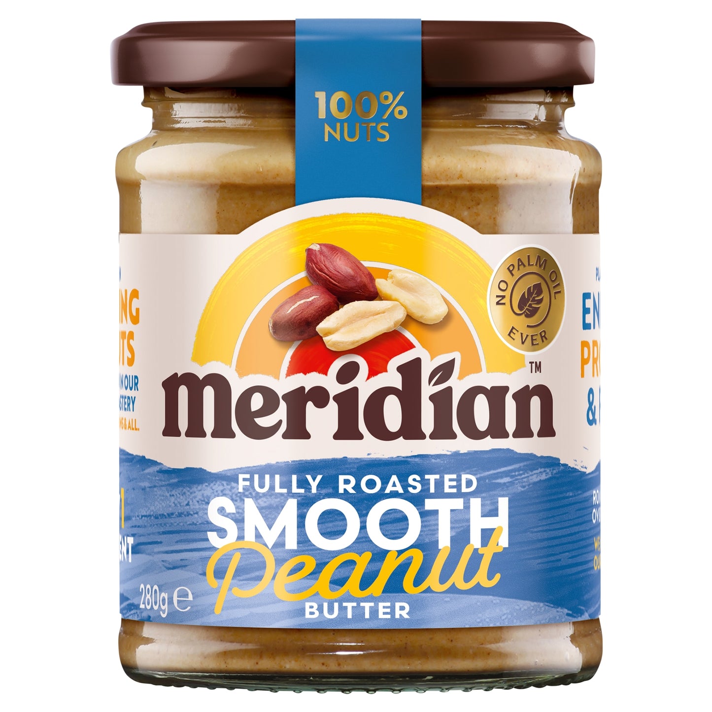 Meridian Smooth Peanut Butter 100% Nuts 280g — image 1