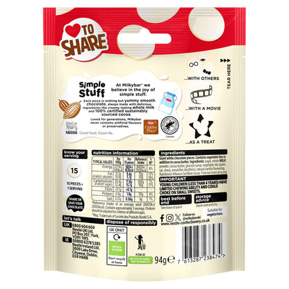 Milkybar White Chocolate Giant Buttons Sharing Bag 94g — image 3