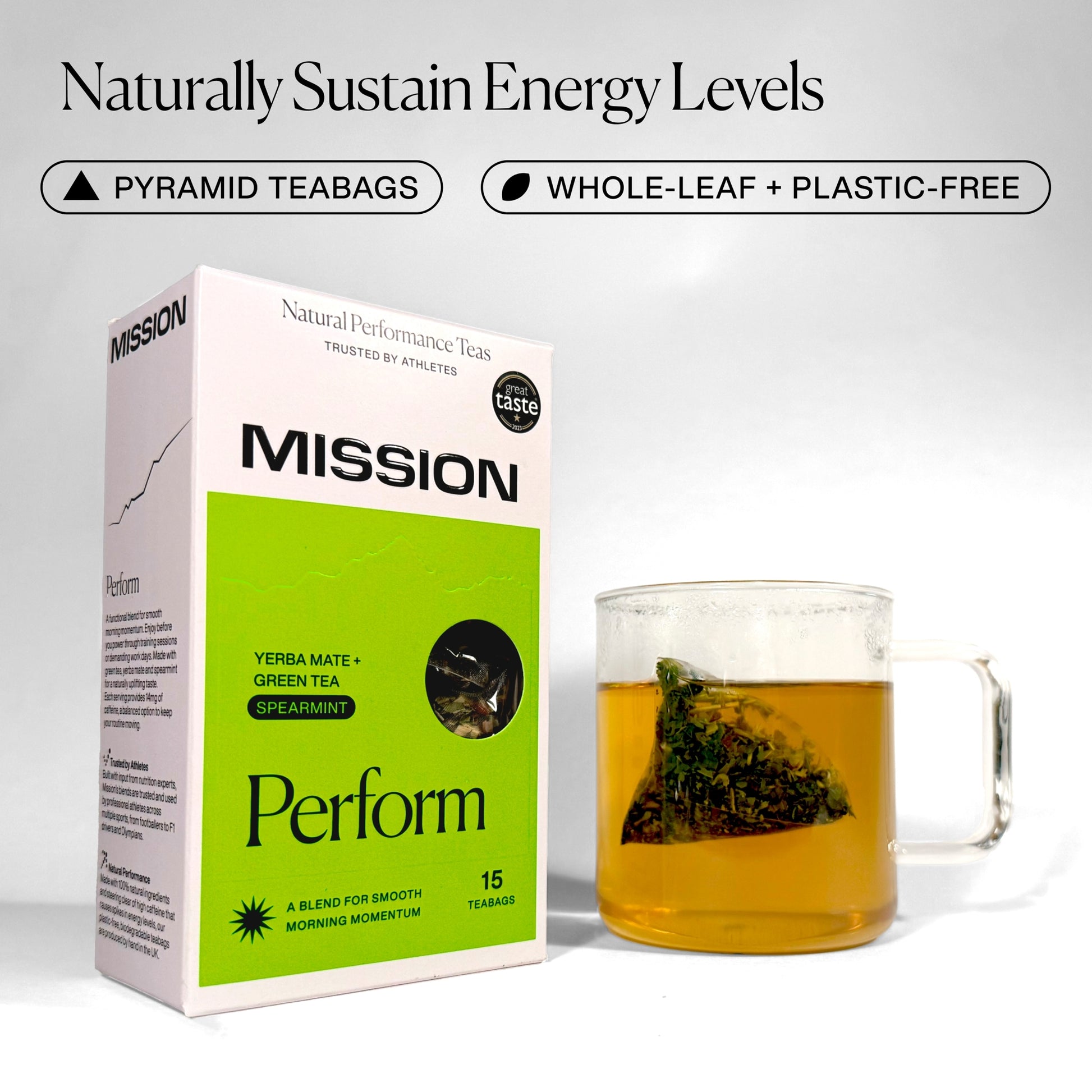 MISSION Perform Yerba Mate with Green Tea, Spearmint 15 Tea Bags 30g — image 2