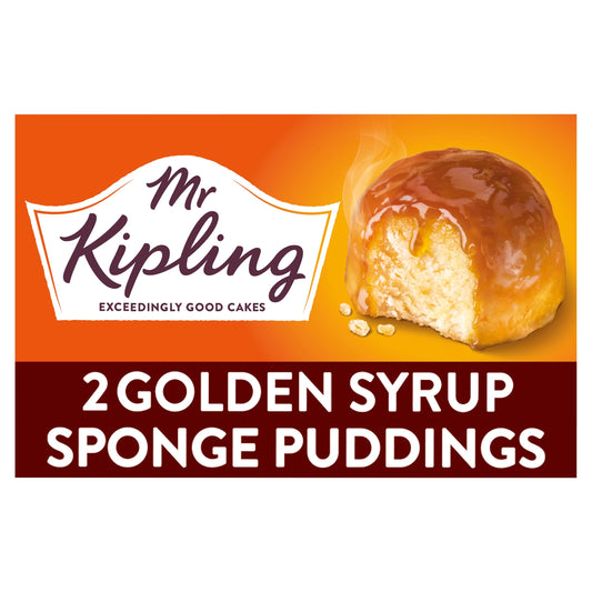 Mr Kipling Golden Syrup Sponge Pudding Cake Dessert 2x95g — image 1