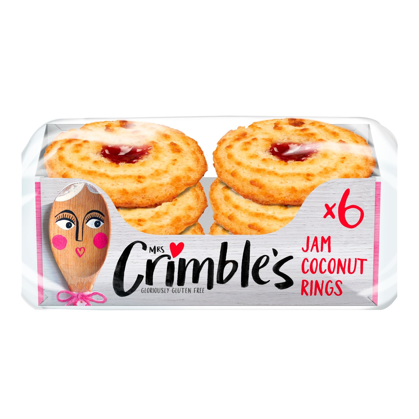 Mrs Crimble's Large Coconut Jam Rings 6 Pack — image 1
