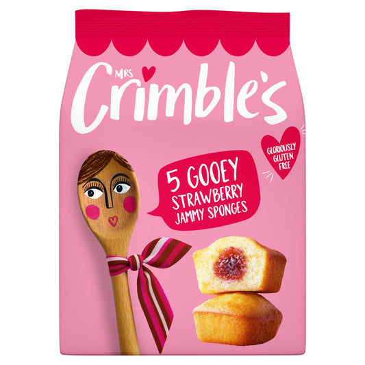 Mrs Crimbles Gluten Free 5 Gloriously Gooey Strawberry Sponge Cakes 175g — image 1