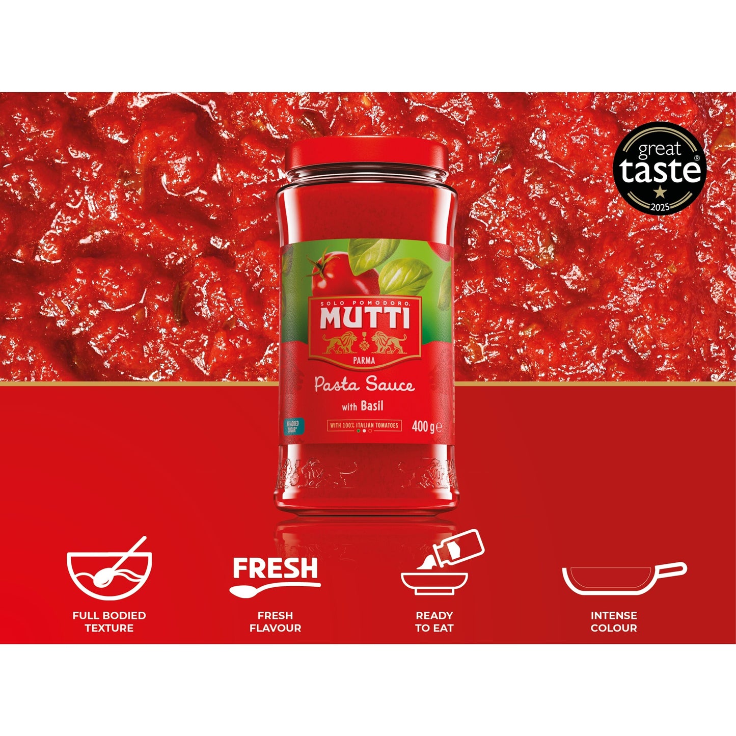 Mutti Tomato Pasta Sauce with Basil 400g — image 2