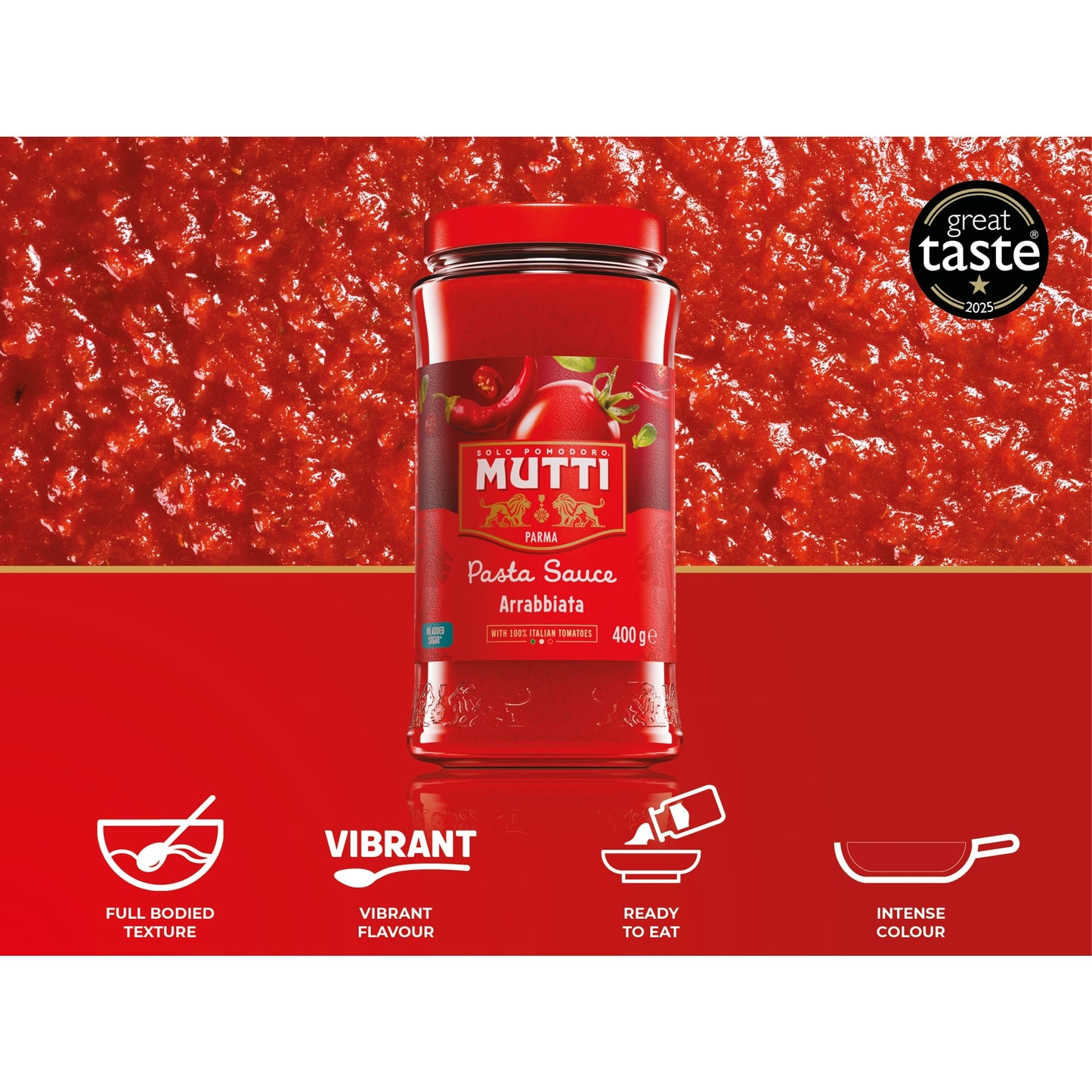 Mutti Tomato Pasta Sauce with Chilli 400g — image 2