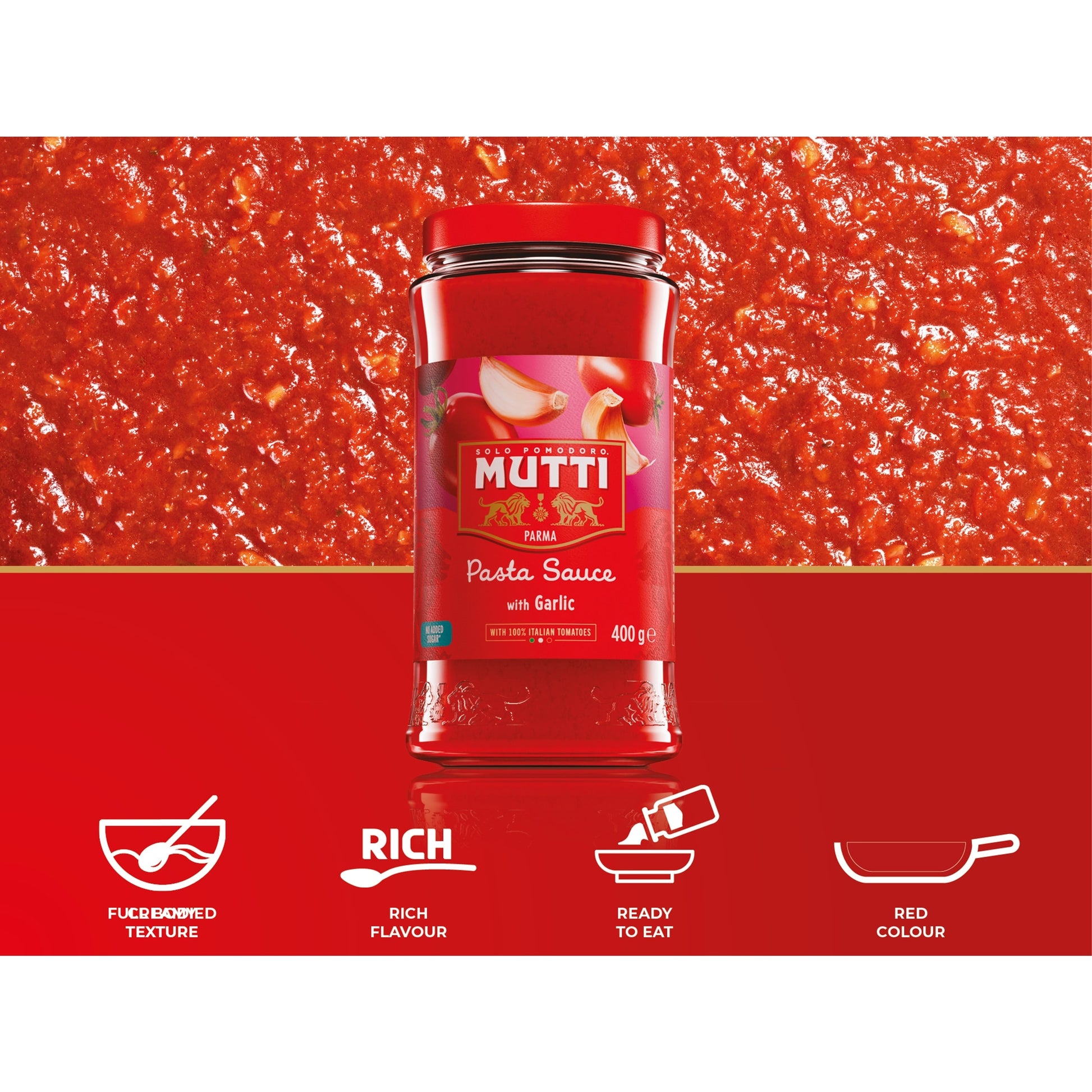 Mutti Tomato Pasta Sauce with Garlic 400g — image 2
