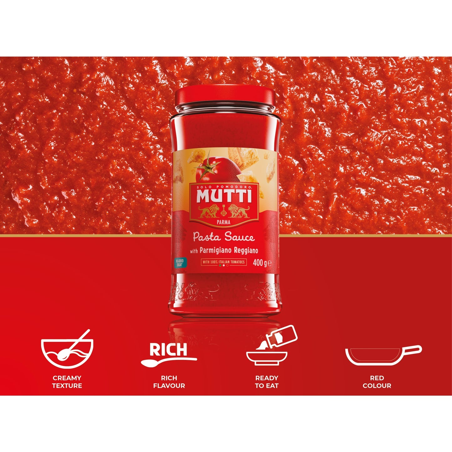 Mutti Tomato Pasta Sauce with Parmigiano Reggiano 400g — image 2