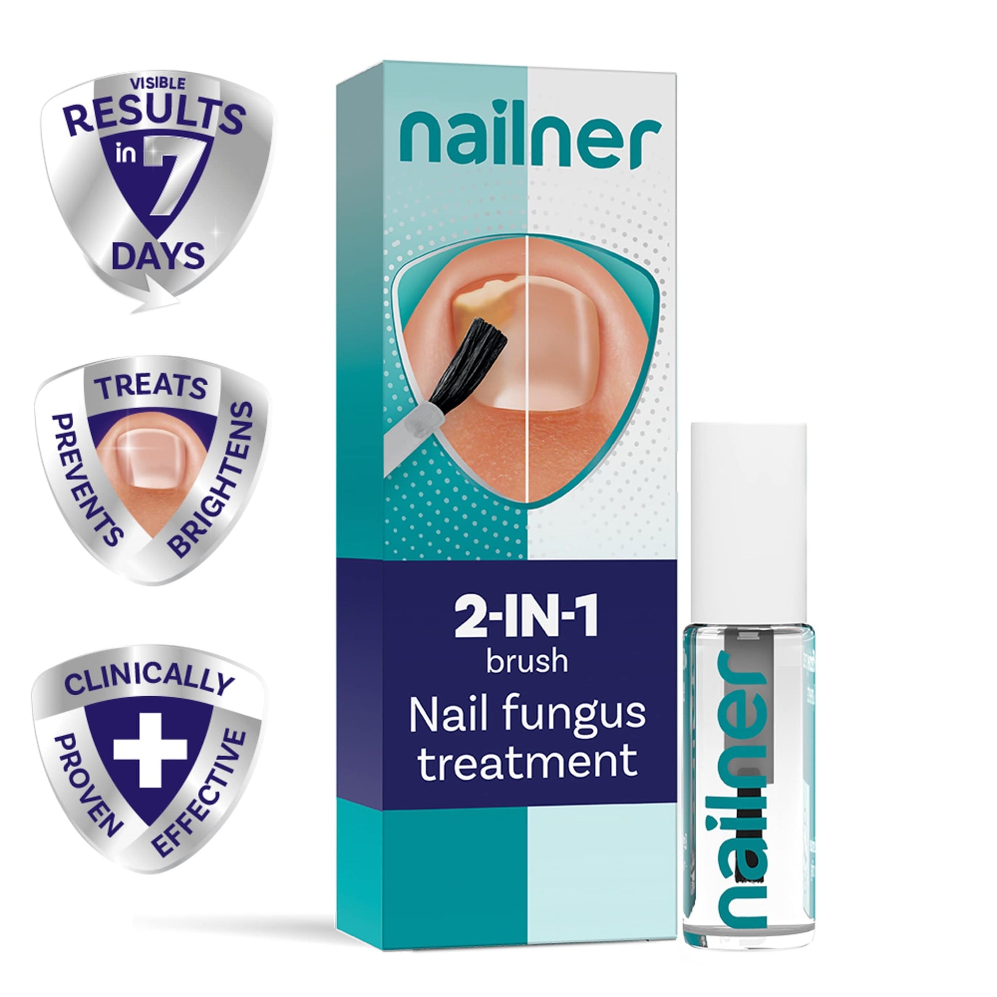 Nailner 2 in 1 Brush Antifungal Nail Treatment 5ml for Fungal Nails — image 1