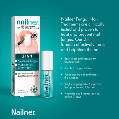 Nailner 2 in 1 Brush Antifungal Nail Treatment 5ml for Fungal Nails — image 2