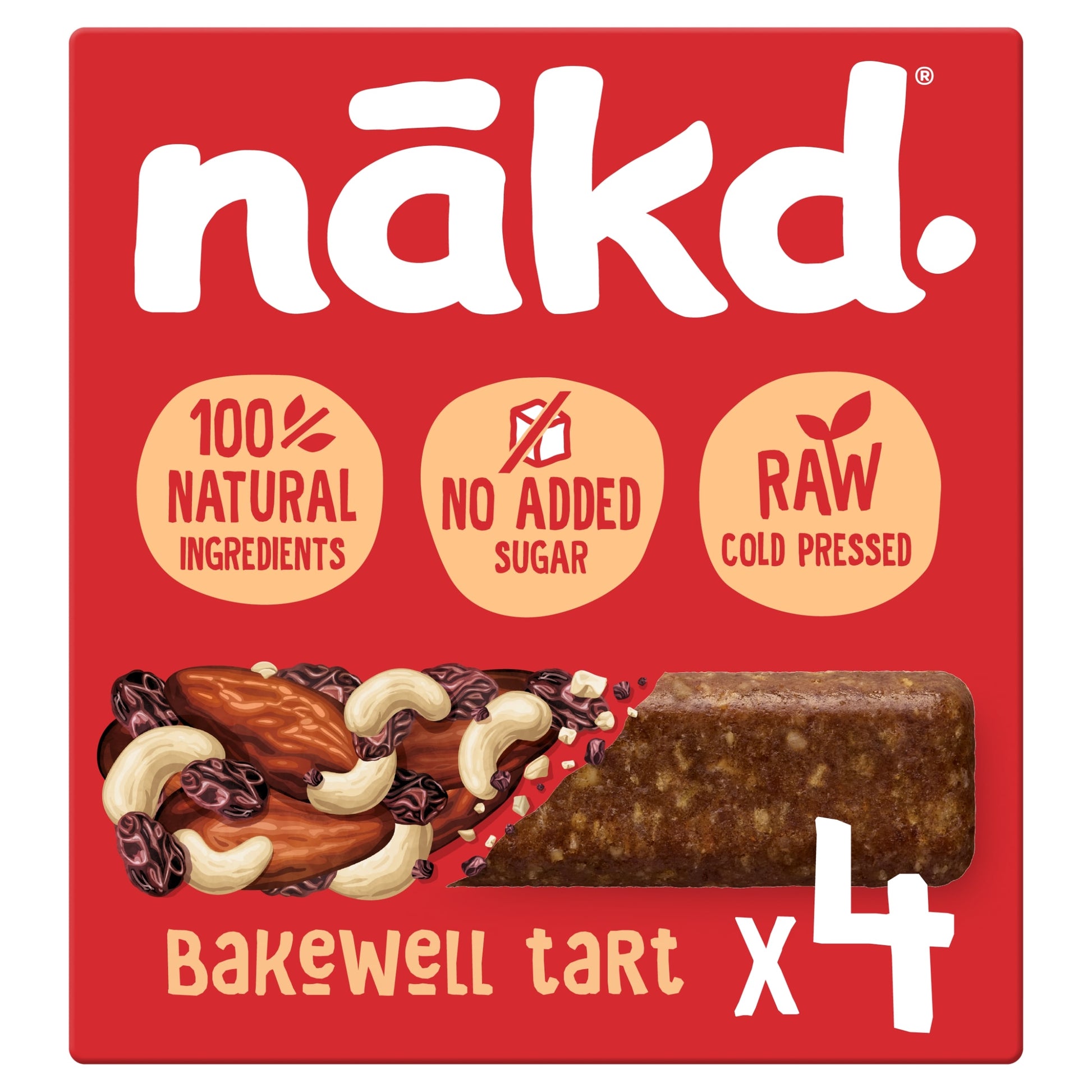 Nakd Bakewell Tart Fruit & Nut Bars 4 Pack 140g — image 1