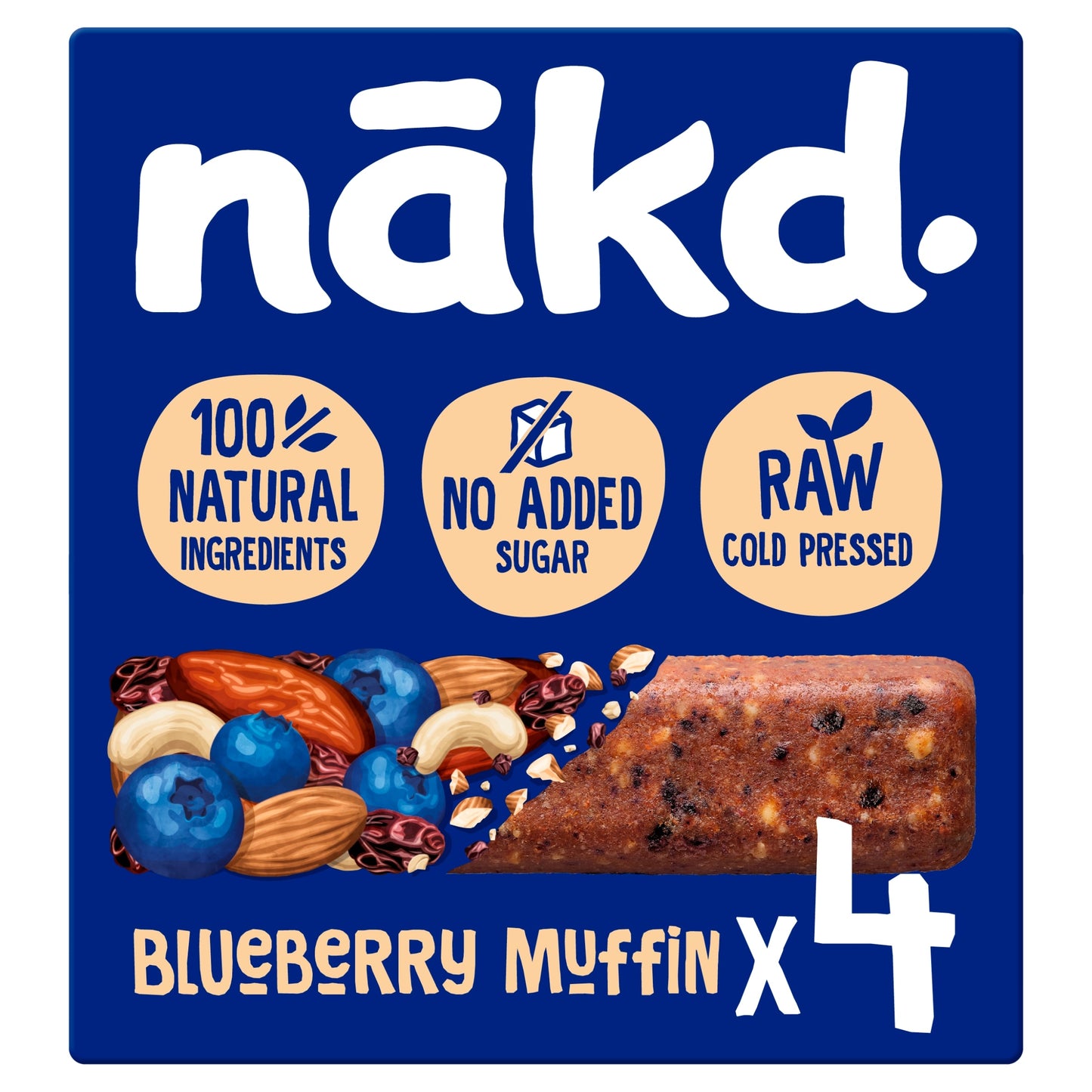 Nakd Blueberry Muffin Raw Fruit & Nut Bar 4x35g — image 1