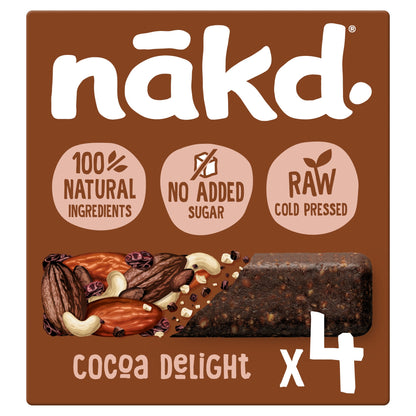 Nakd Cocoa Delight Bars - Fruit, Peanut 4 Pack 140g — image 1