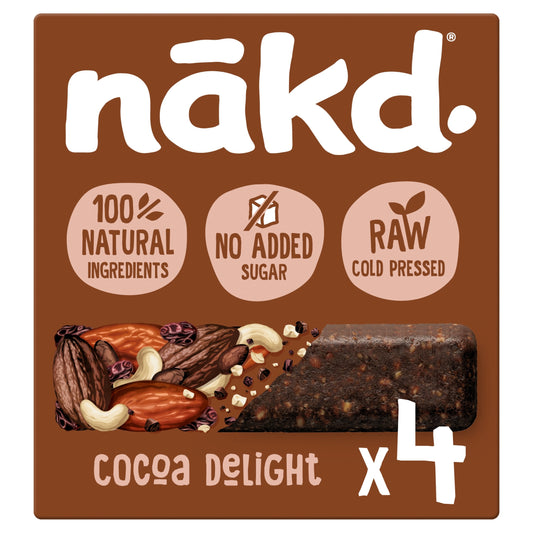 Nakd Cocoa Delight Bars - Fruit, Peanut 4 Pack 140g — image 1