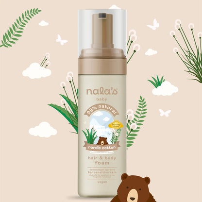Nala's Baby Hair & Body Foam Nordic Cotton Honey Scent 200ml — image 2
