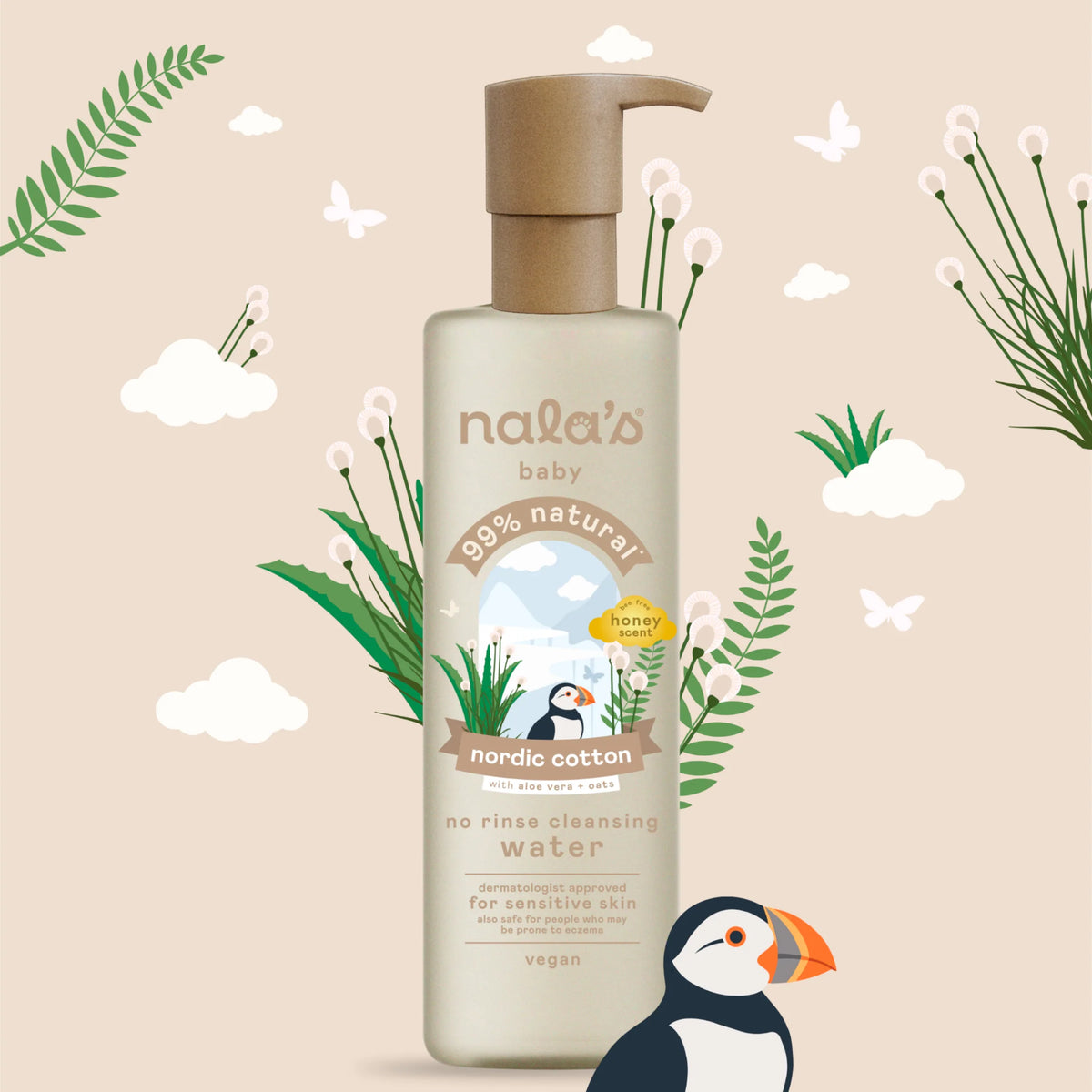 Nala's Baby No Rinse Cleansing Water Nordic Cotton Honey Scent 250ml — image 2