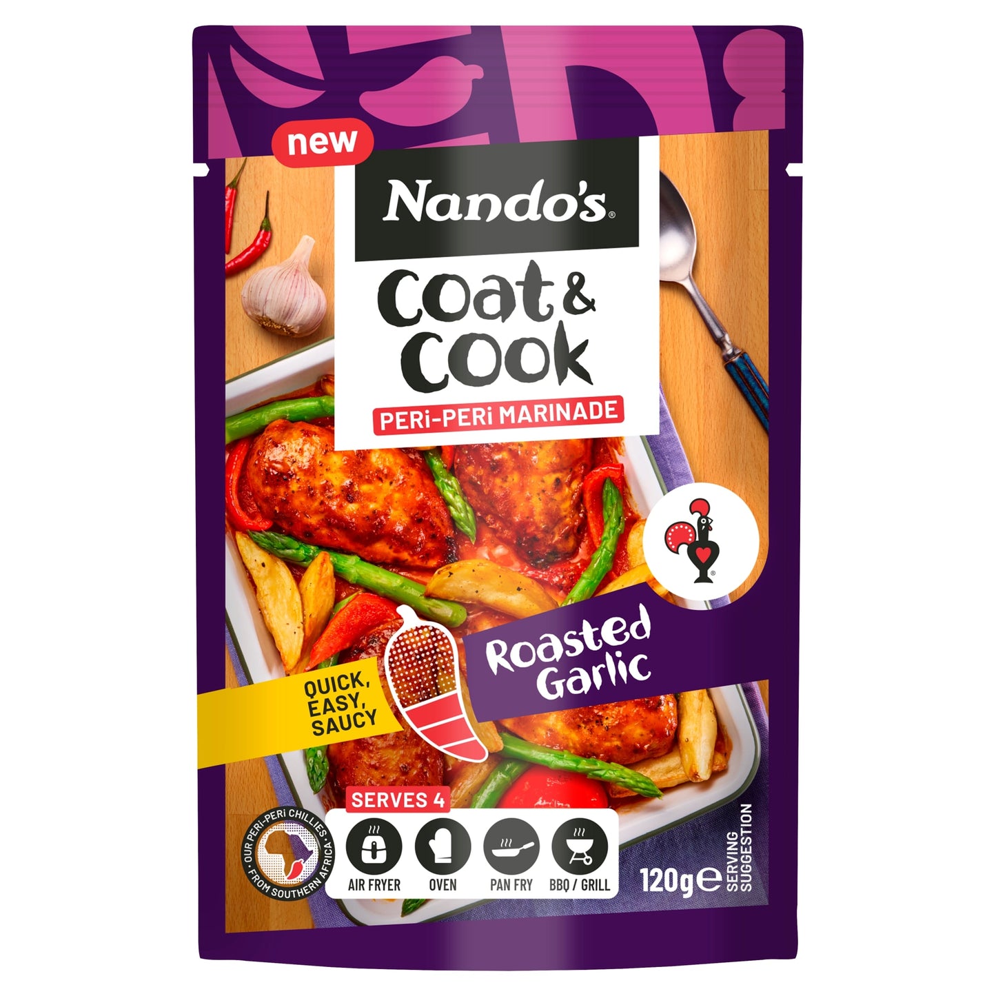 Nando's Coat and Cook Peri-Peri Marinade Roasted Garlic 120g — image 1